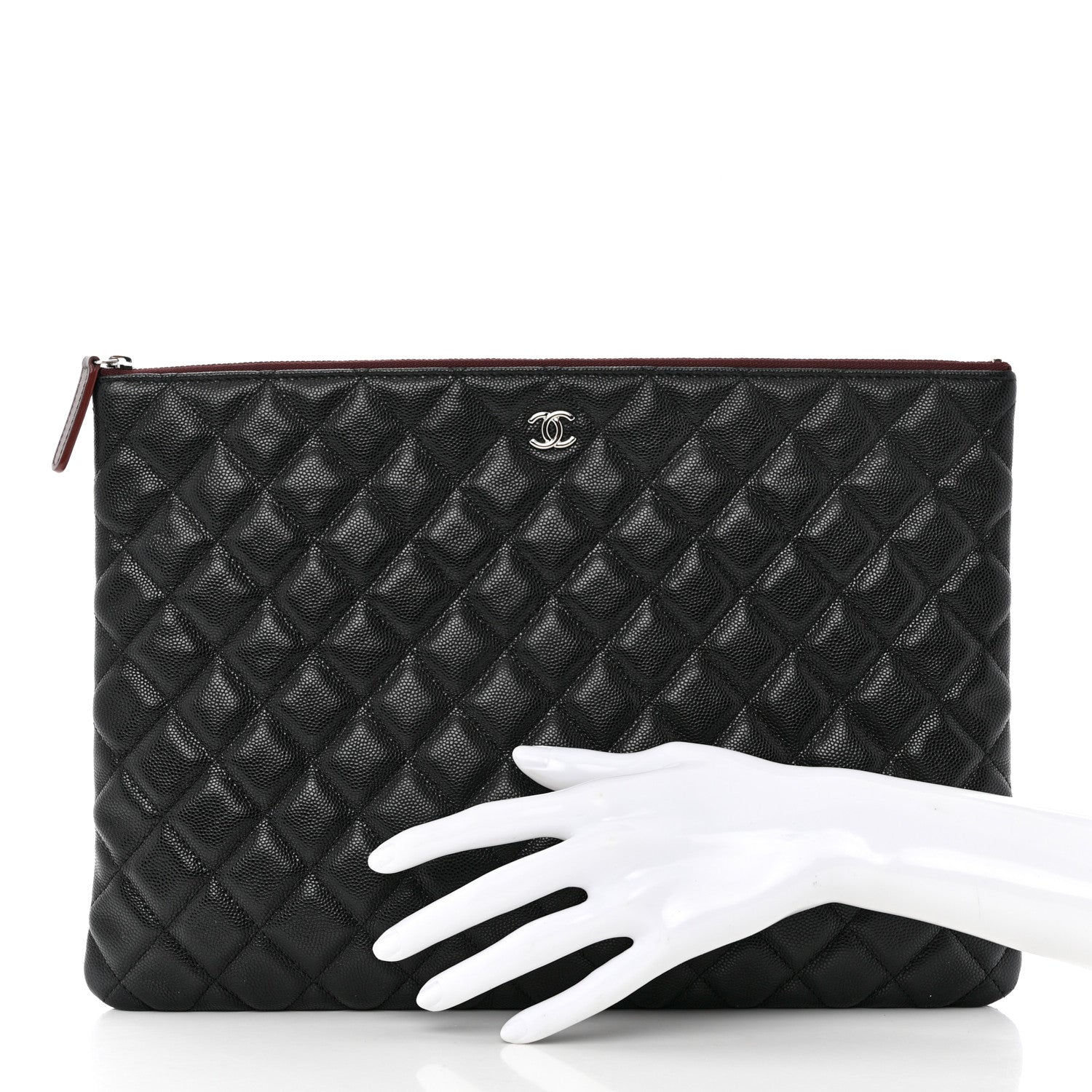 Chanel Caviar Quilted Large Cosmetic Case Black 2 of 7