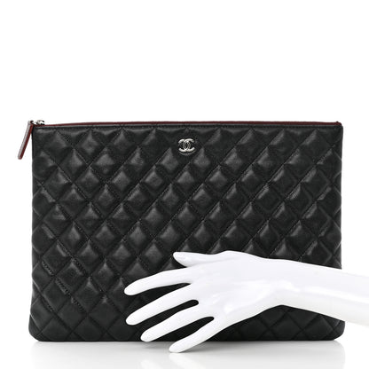 Chanel Caviar Quilted Large Cosmetic Case Black 2 of 7