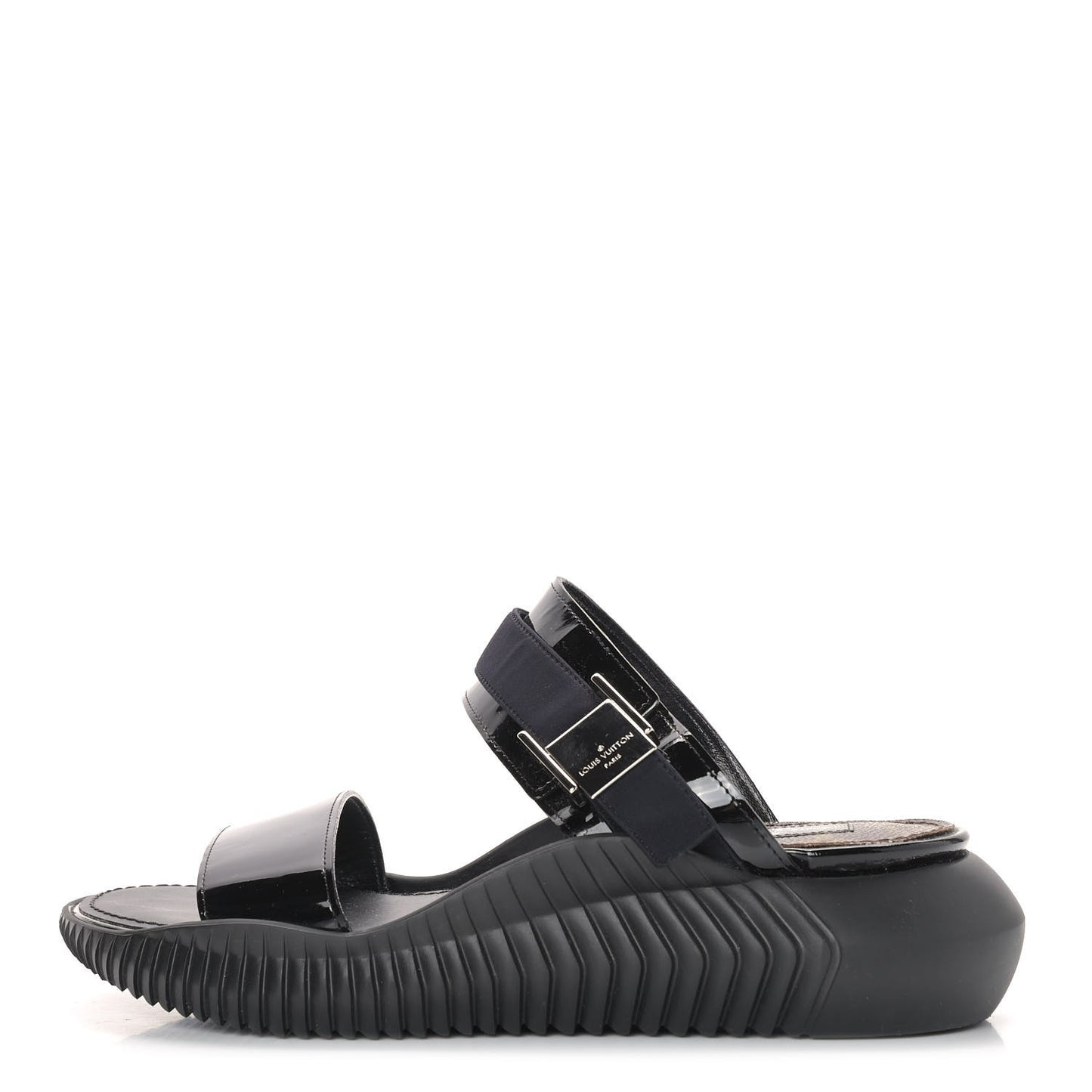 Patent Monogram Sandals 36 Black