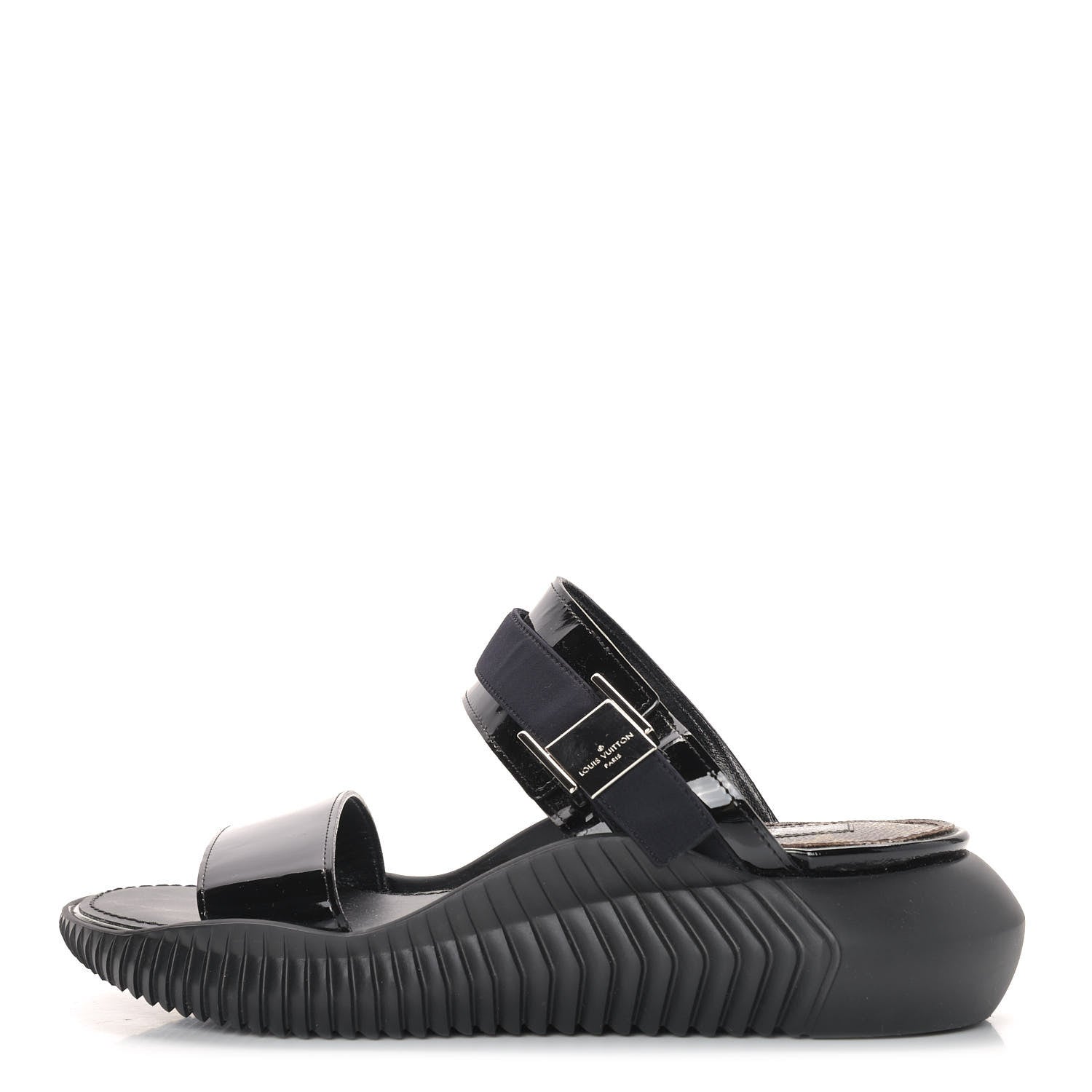 Louis Vuitton Patent Monogram Sandals 36 Black 2 of 13