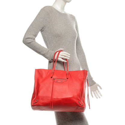 Balenciaga Veau Papier A4 Zip Around Tote Rouge Coquelicot 2 of 8