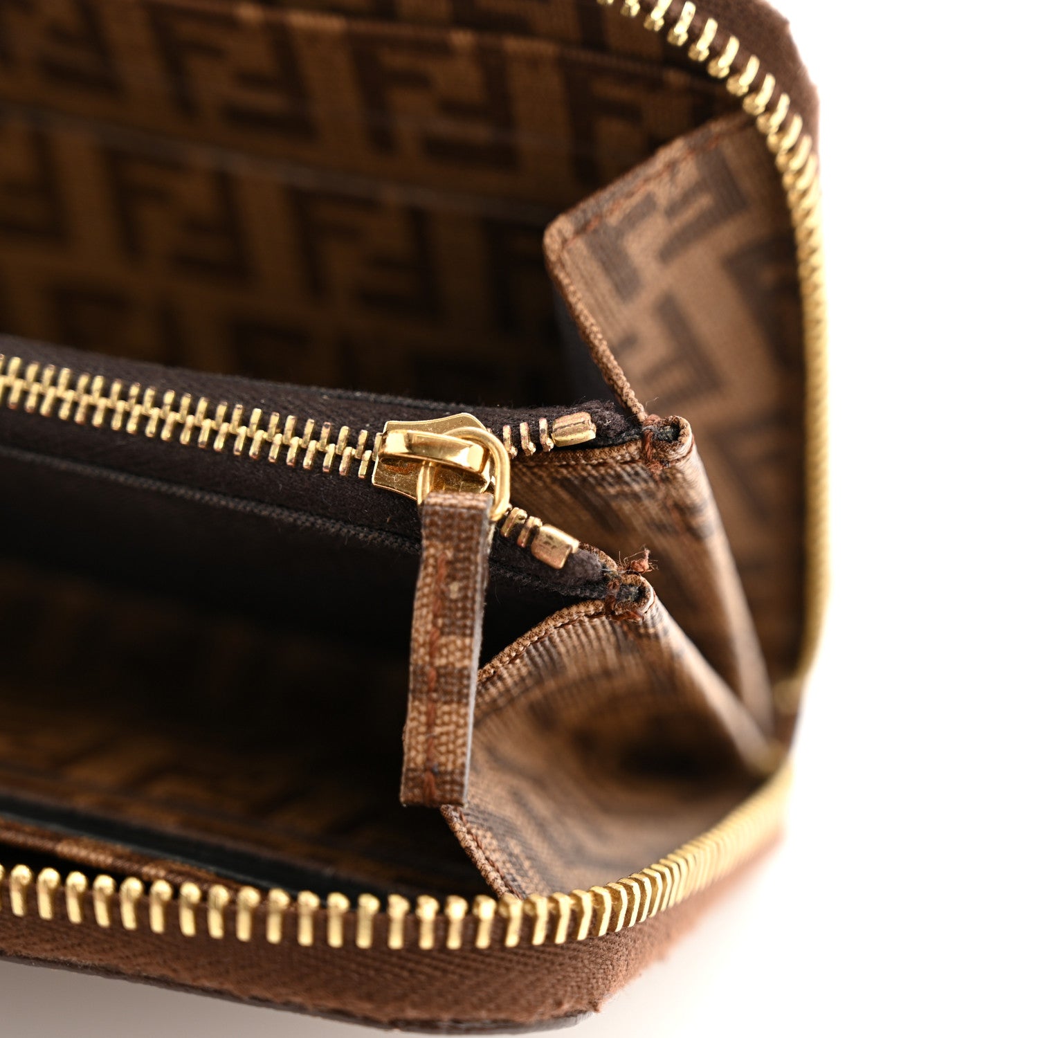 Fendi Zucchino Spalmati Forever Zip Around Wallet Nocciola 8 of 11