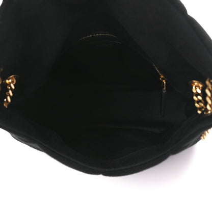 Saint Laurent Wool Jersey Quilted Medium Loulou Puffer Monogram Chain Black 5 of 10