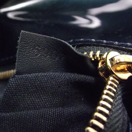 Patent Sobe Clutch Blue Nuit