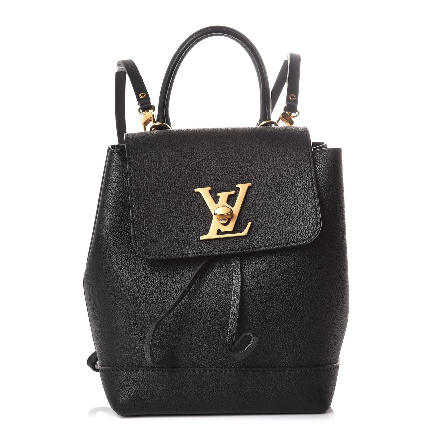 Calfskin Lockme Mini Backpack Black