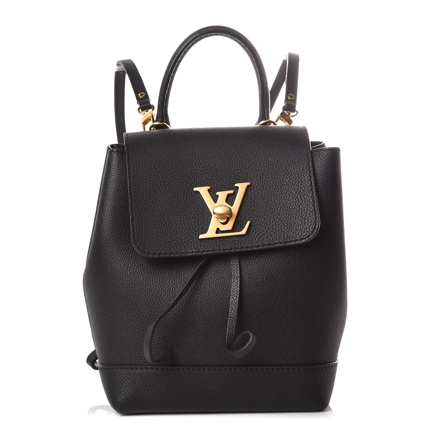 Louis Vuitton Calfskin Lockme Mini Backpack Black 1 of 11