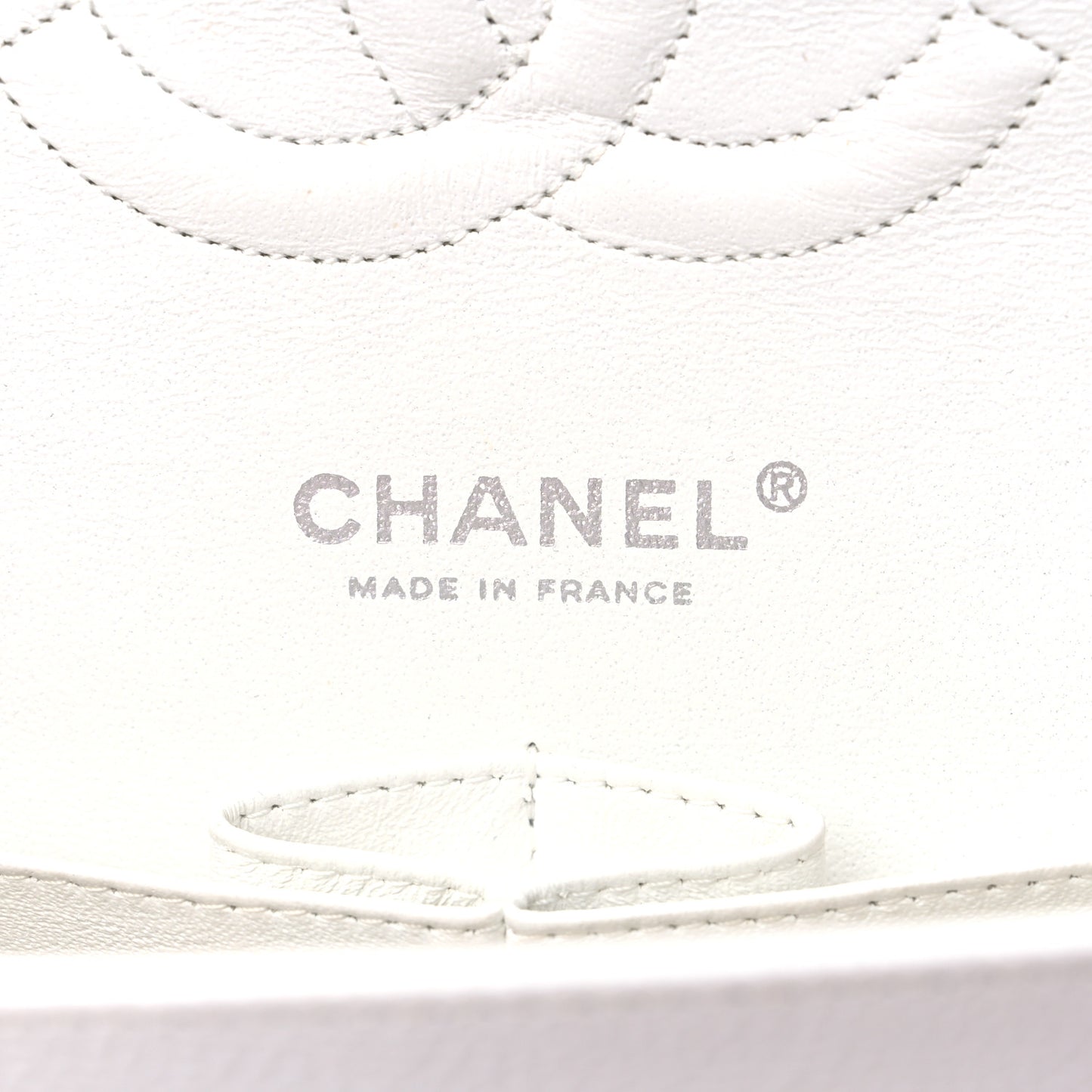 Caviar Quilted Medium Double Flap White
