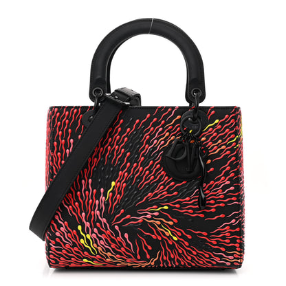 Christian Dior X BHARTI KHER Calfskin Embossed Matte Medium Lady Dior Art Black Multicolor 1 of 11