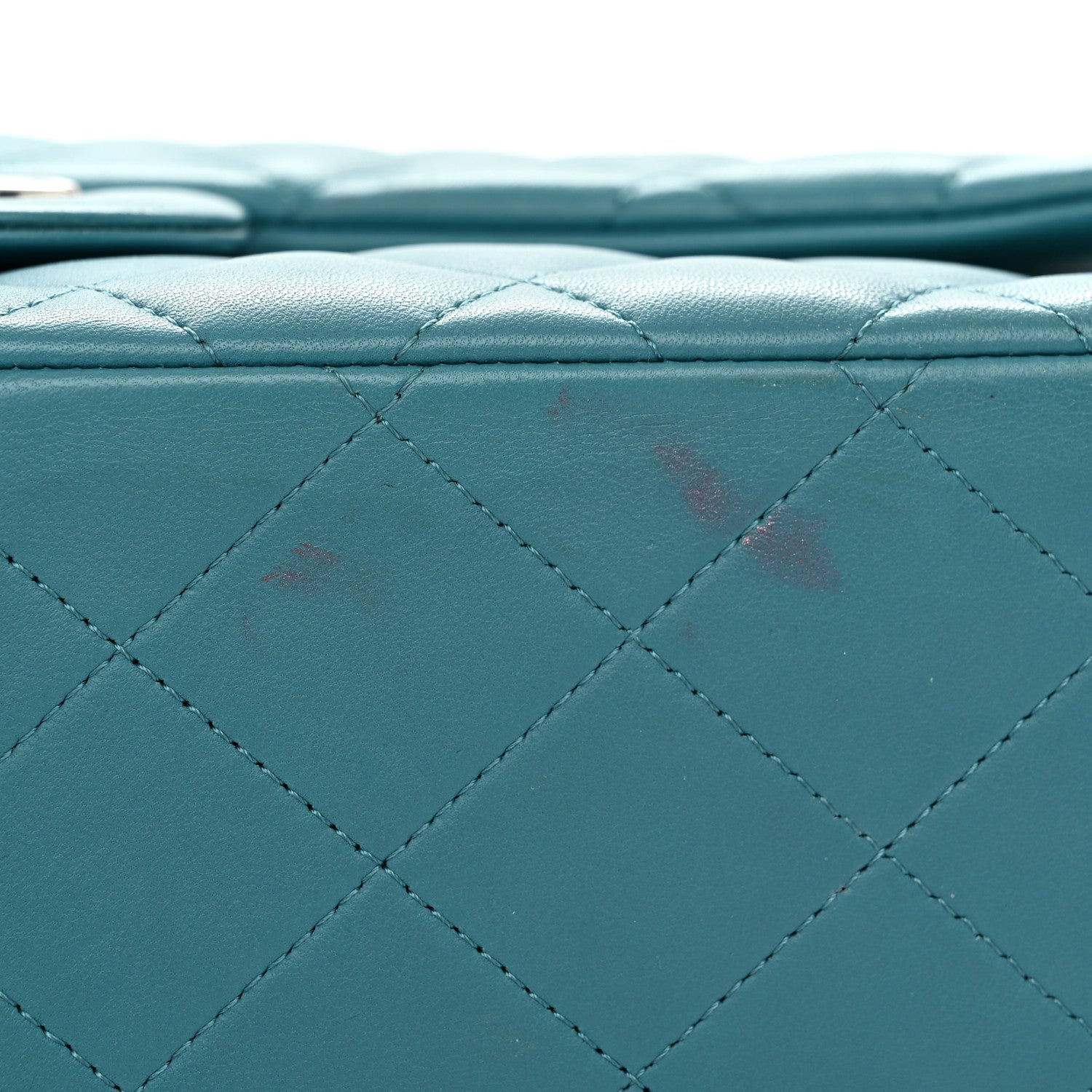 Chanel Lambskin Quilted Jumbo Double Flap Turquoise 11 of 11