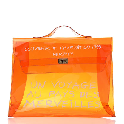 Hermes Vinyl Souvenir De L'Exposition Kelly Orange 1 of 13