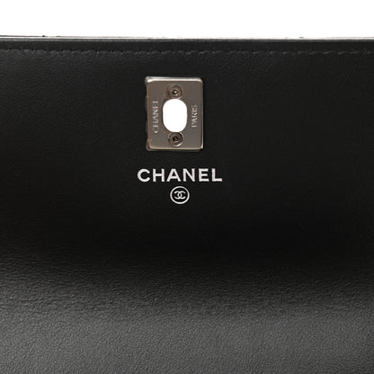 Chanel Shiny Crumpled Calfskin Strass Quilted Top Handle Clutch With Chain Black 7 of 12