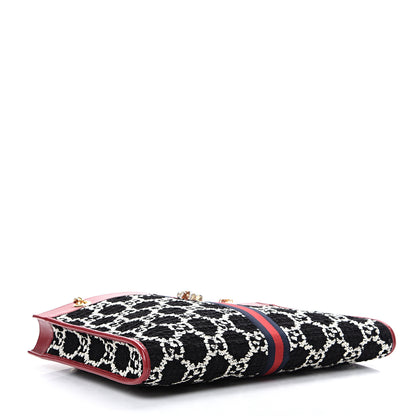 Gucci Tweed GG Monogram Large Rajah Chain Tote Romantic Cherry Black White 4 of 10