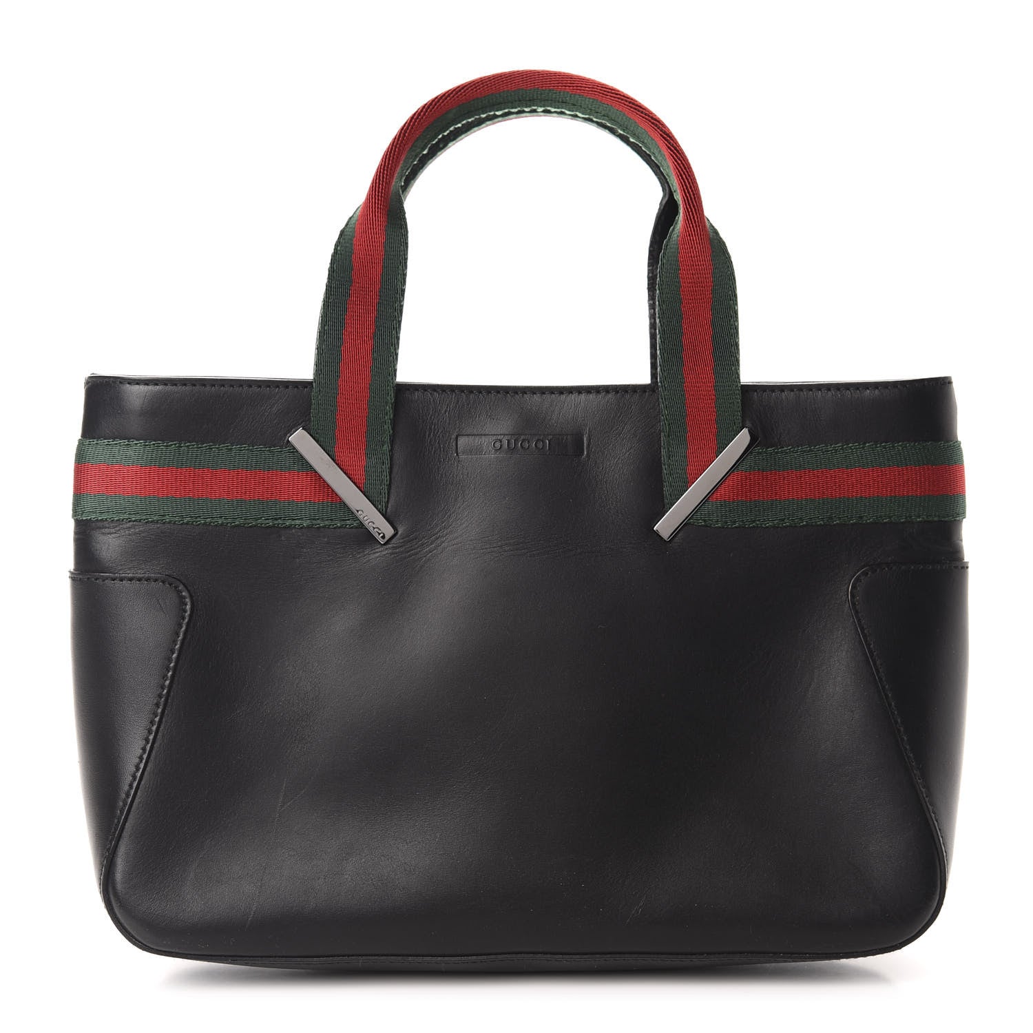 Gucci Calfskin Web Tote Bag Black 1 of 10