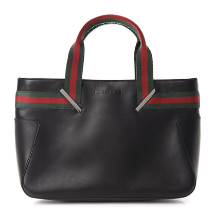 Gucci Calfskin Web Tote Bag Black 1 of 10