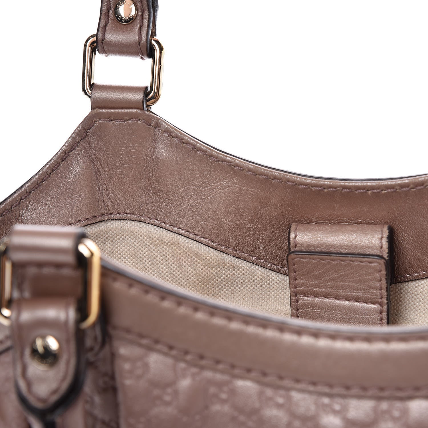 Gucci Metallic Microguccissima Medium Sukey Tote Dark Cipria 10 of 19