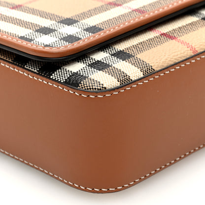 Burberry Calfskin Vintage Check Hampshire Bag Archive Beige 8 of 9