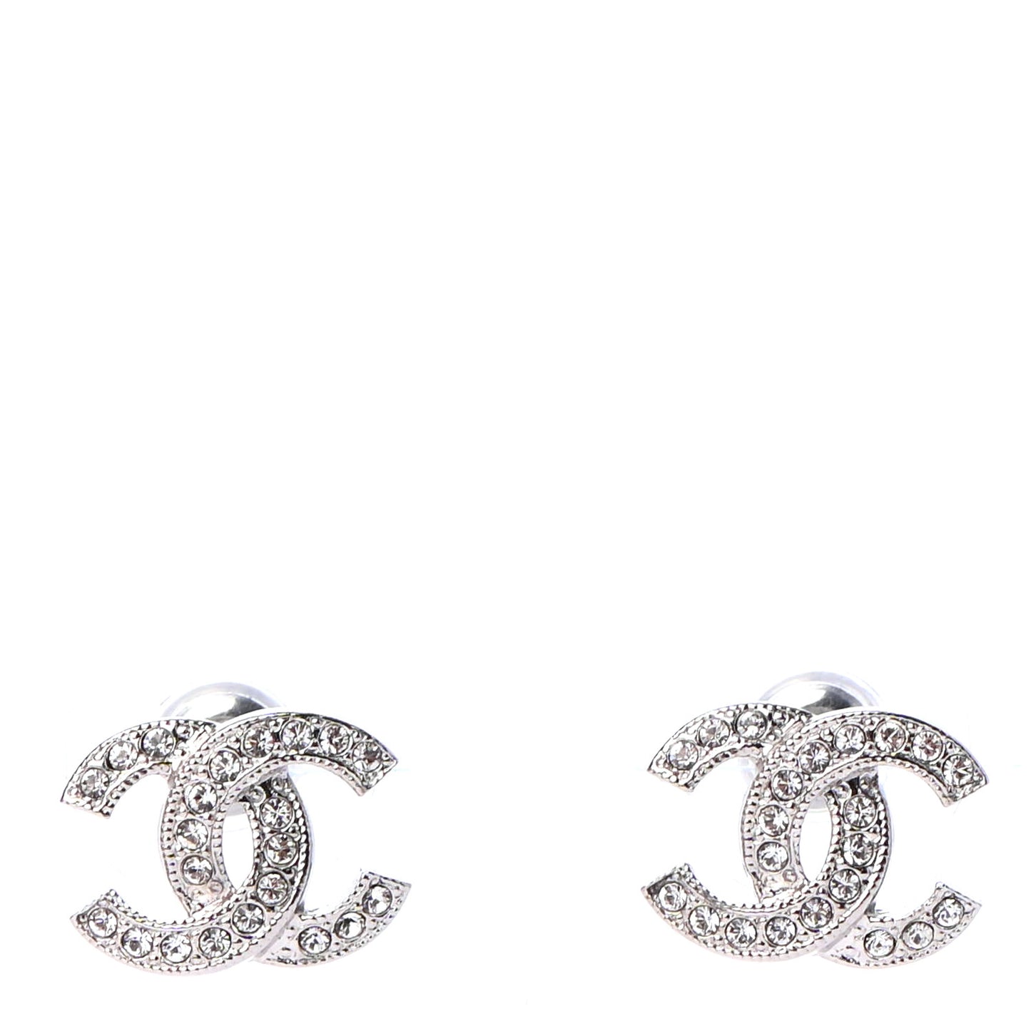 Crystal CC Earrings Silver