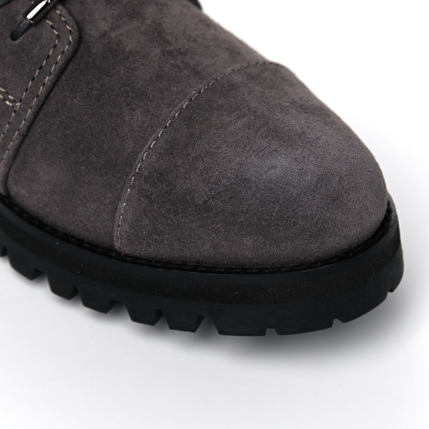 Jimmy Choo Suede Piper Combat Boots 38 Dark Grey 7 of 12
