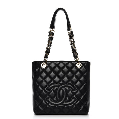 Chanel Caviar Quilted Petit Shopping Tote PST Black 1 of 12
