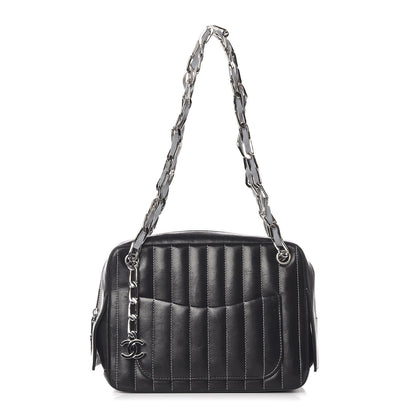 Chanel Lambskin Vertical Quilted Mademoiselle Small Camera Case Black 1 of 11