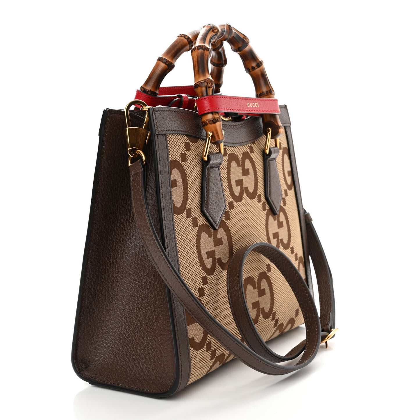 Monogram Jumbo GG Textured Dollar Calfskin Small Diana Tote Bag Camel Ebony New Acero Pomegranate Red