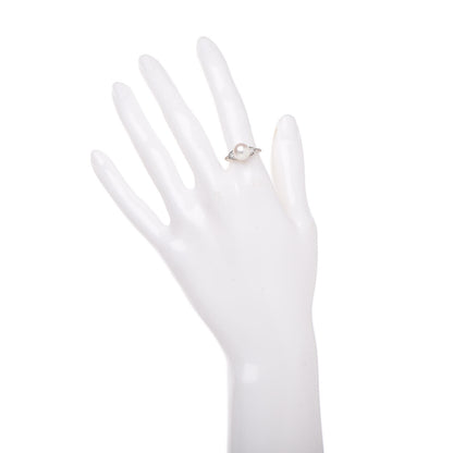 Mikimoto 14K White Gold Diamond Akoya Pearl 8-8.5mm Ring 53 6.25 2 of 5