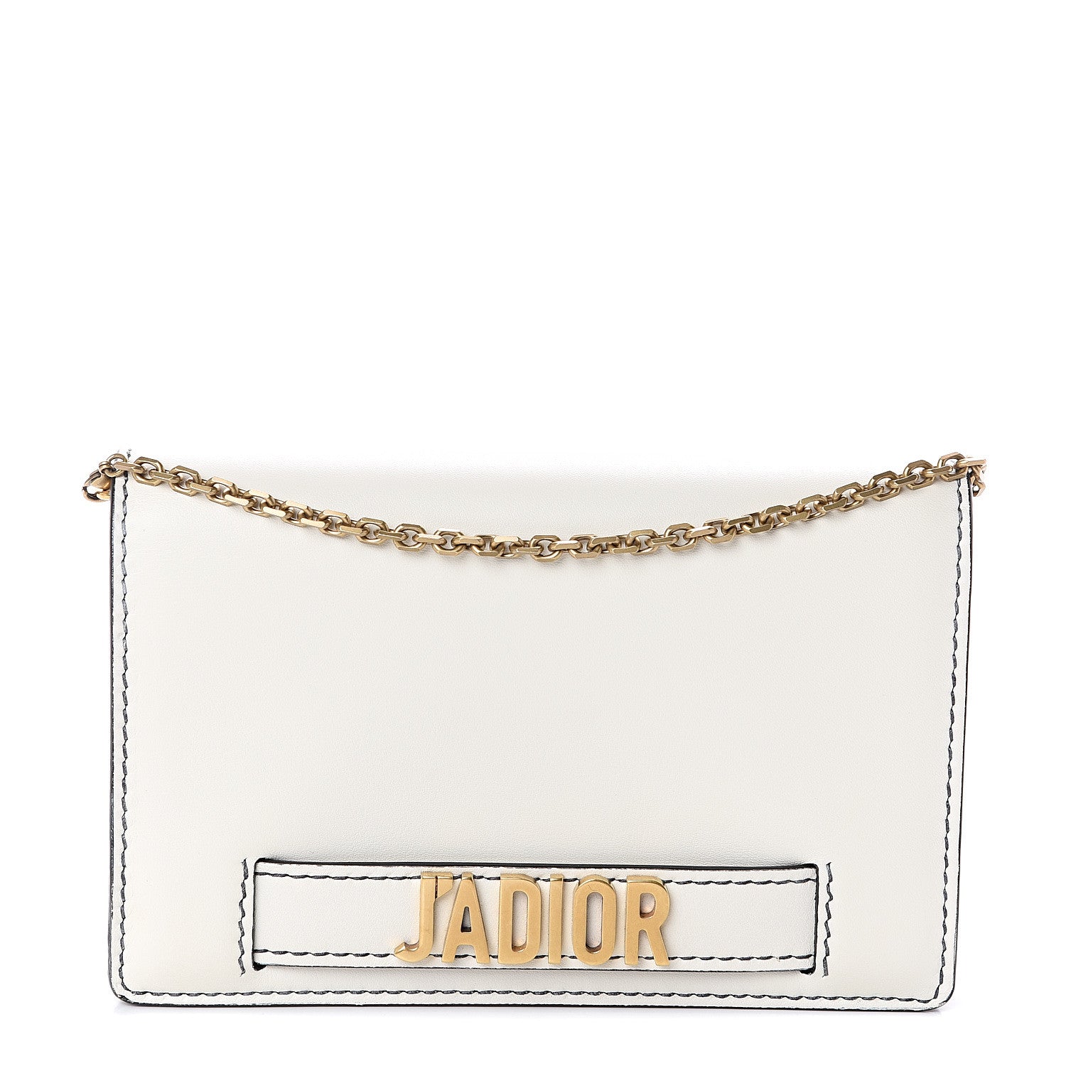 Christian Dior Calfskin J'Adior Wallet on Chain Pouch Off White 1 of 8