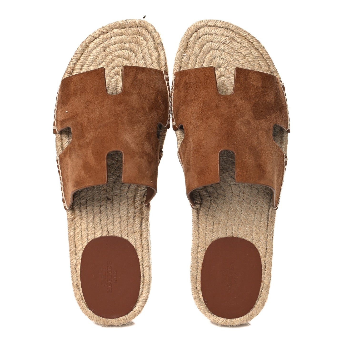 Suede Goatskin Mens Hon Antigua Espadrille Sandals 43 Brun Amourette