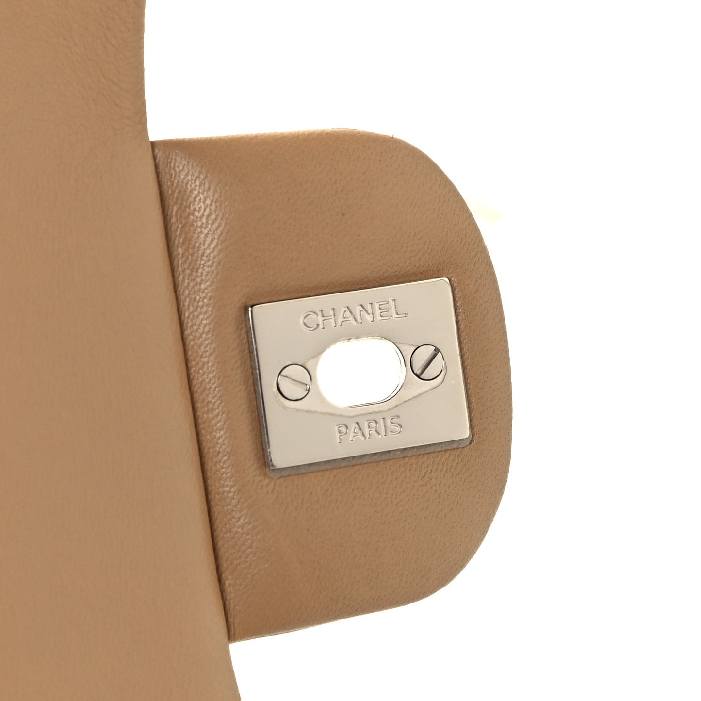 Lambskin Quilted Mini Rectangular Flap Beige