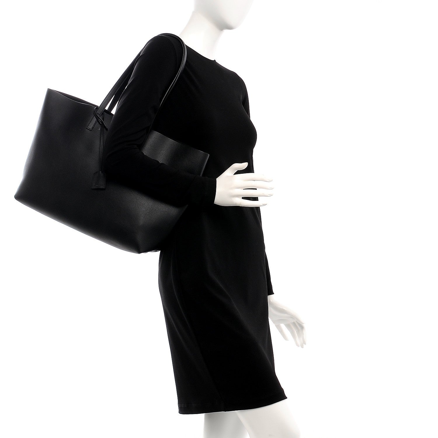 Saint Laurent Calfskin Large Shopping Tote Black 2 of 8