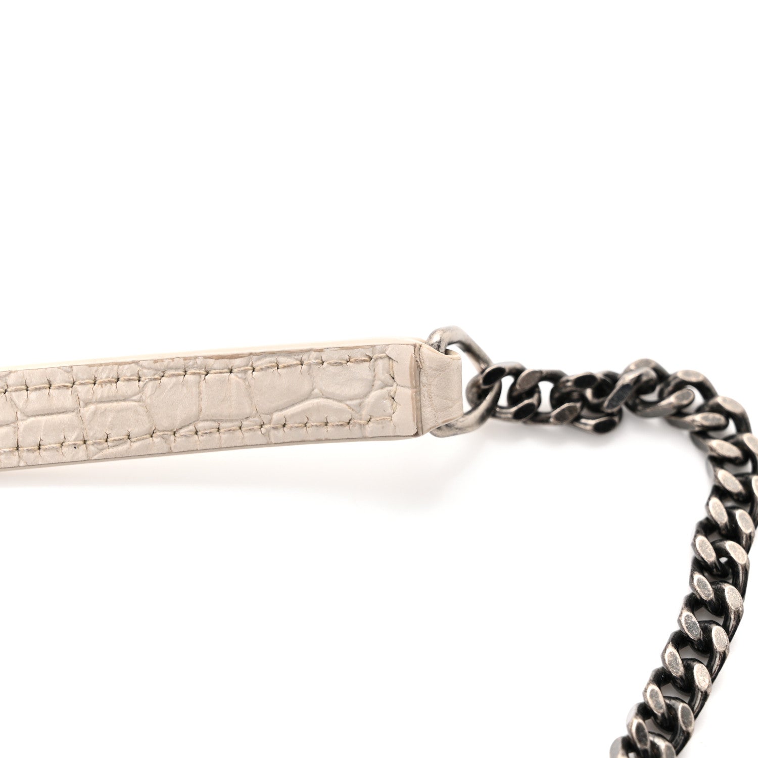 Saint Laurent Calfskin Crocodile Embossed Monogram Mini Lou Camera Bag Crema Soft 19 of 20