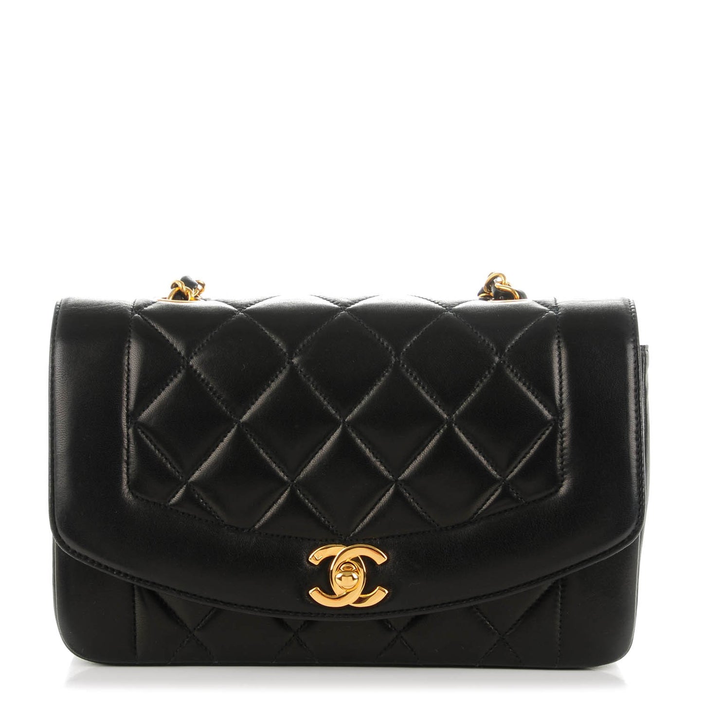 Lambskin Quilted Small Single Flap Black