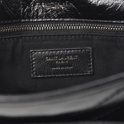Saint Laurent Crinkled Calfskin Matelasse Monogram Medium Niki Chain Satchel Black 6 of 10