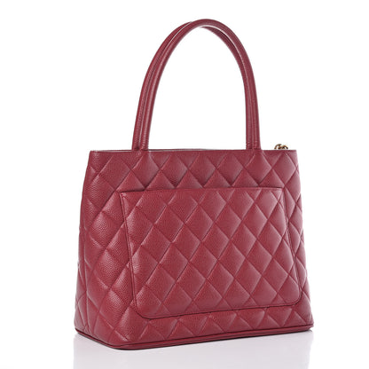Chanel Caviar Quilted Medallion Tote Dark Pink 3 of 10