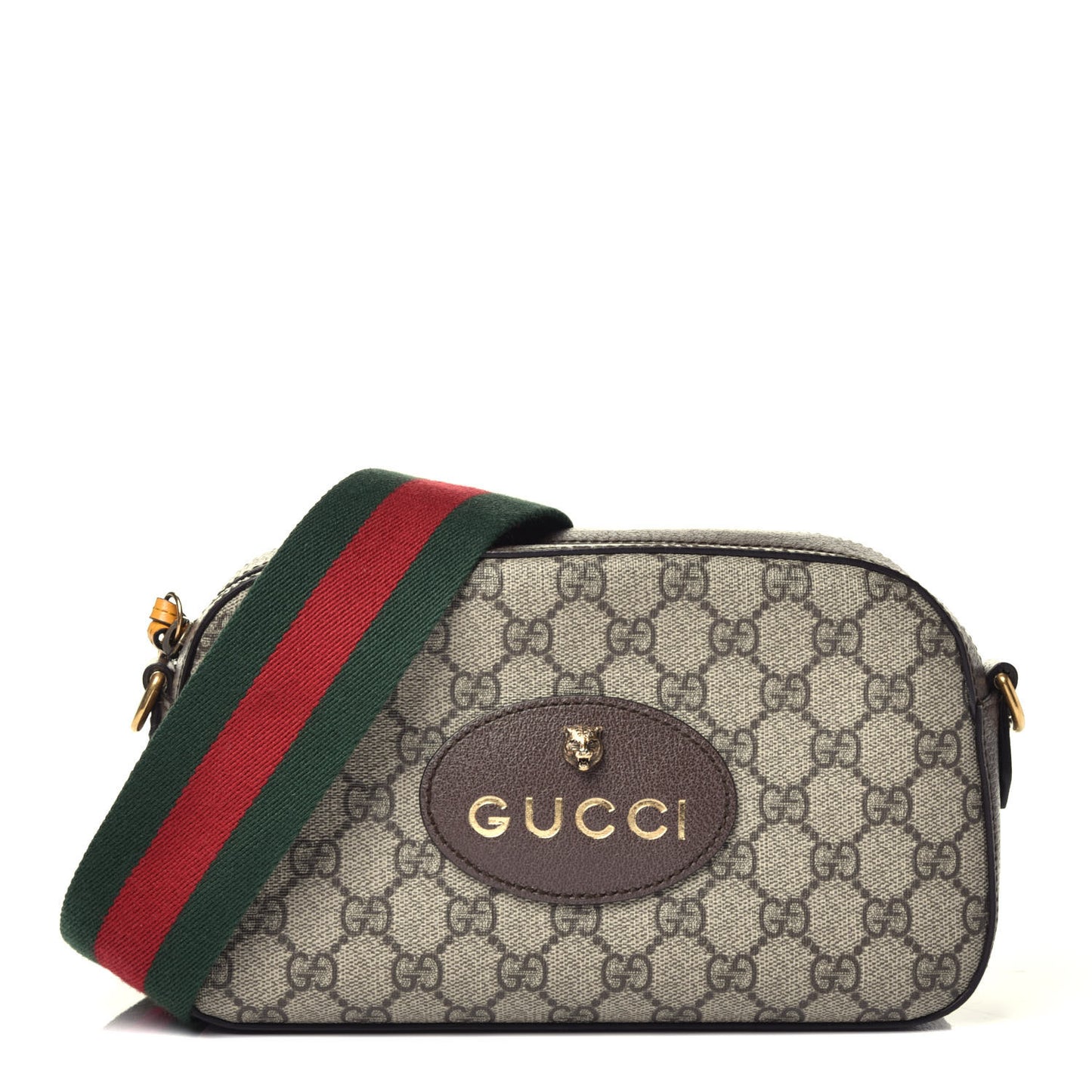 GG Supreme Monogram Web Neo Vintage Shoulder Bag Beige New Acero Crop