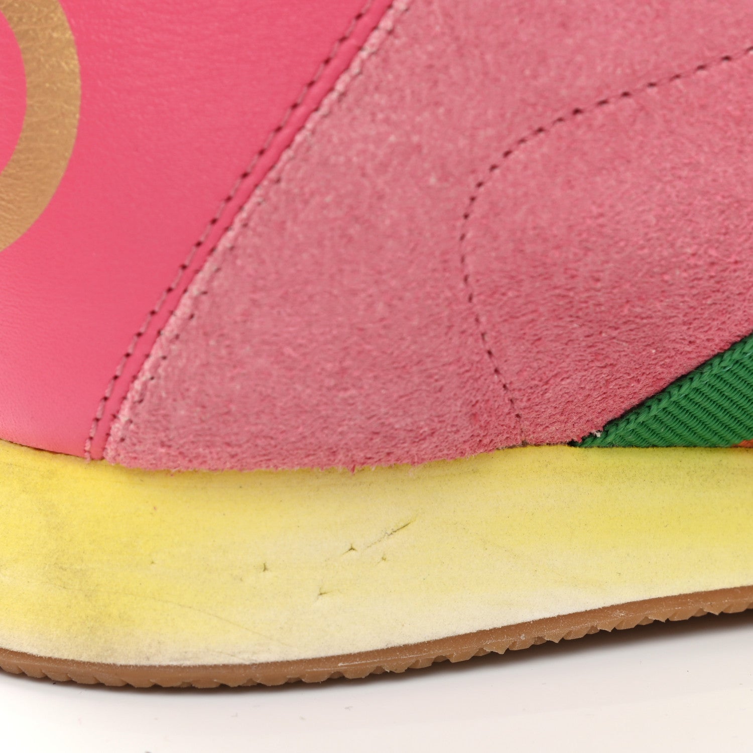 Gucci Suede Web Womens Rocket Sneakers 37 Rhododendron Pink 9 of 12