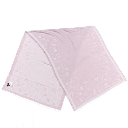Chanel Cashmere Silk CC Fringe Scarf Pink 2 of 3
