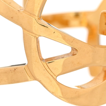 Saint Laurent Brass Monogram Medium Cuff Bracelet Gold 8 of 8