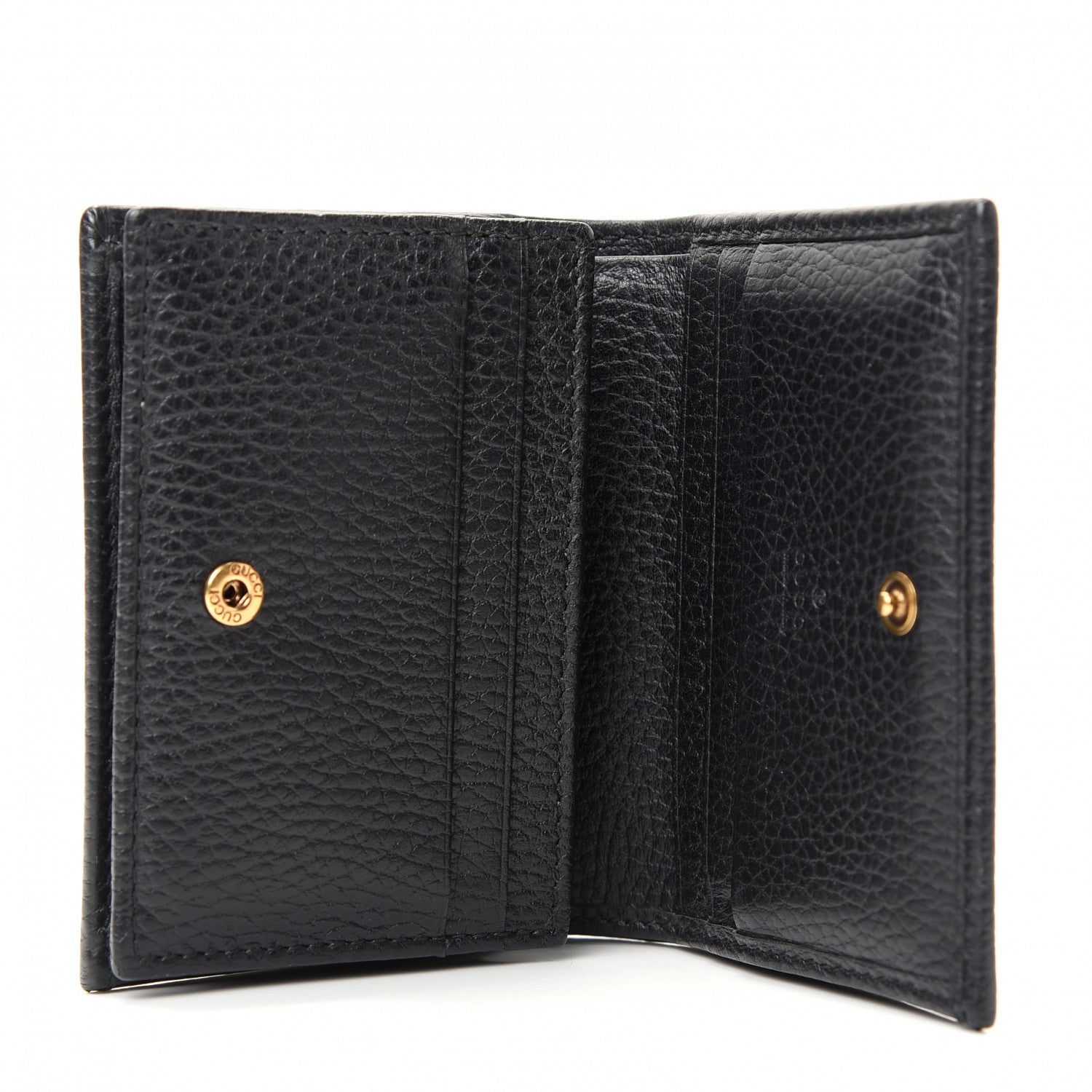 Gucci Pebbled Calfskin Butterfly Card Case Black 5 of 7