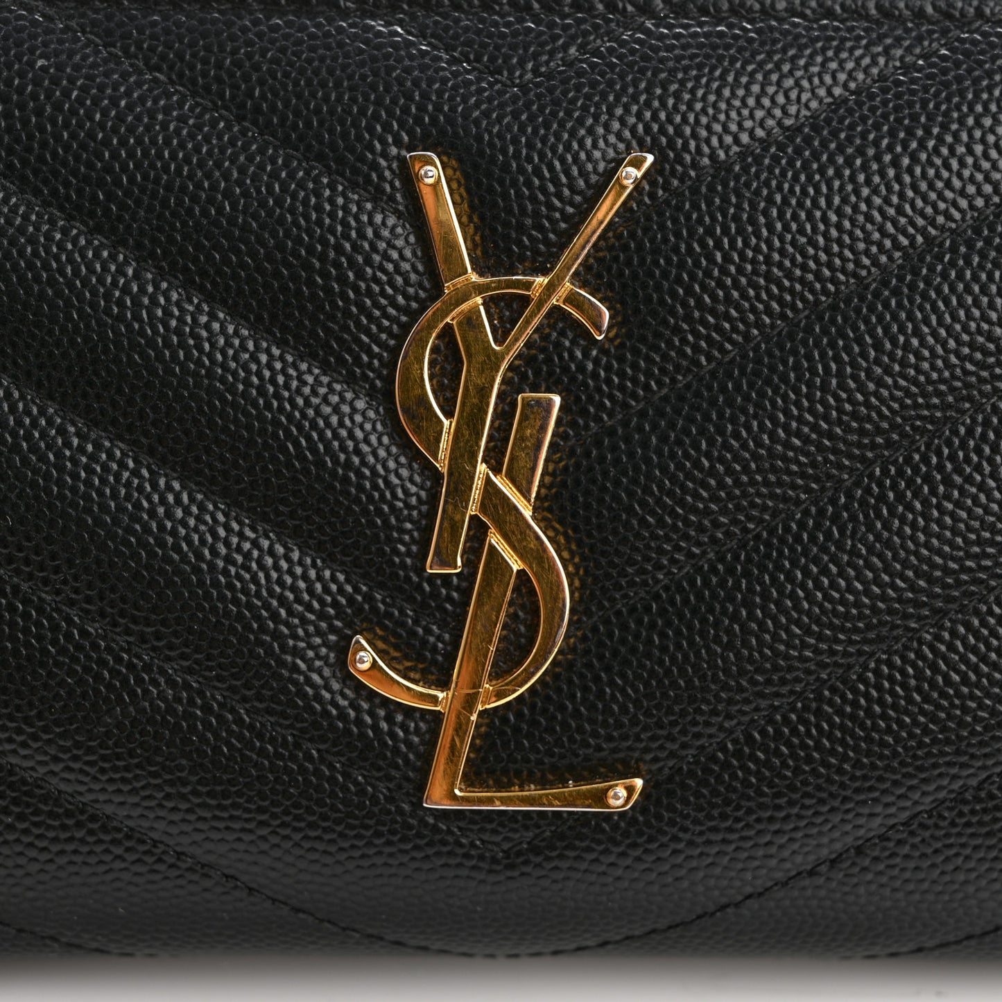 Grain De Poudre Matelasse Chevron Monogram Zip Around Wallet Black