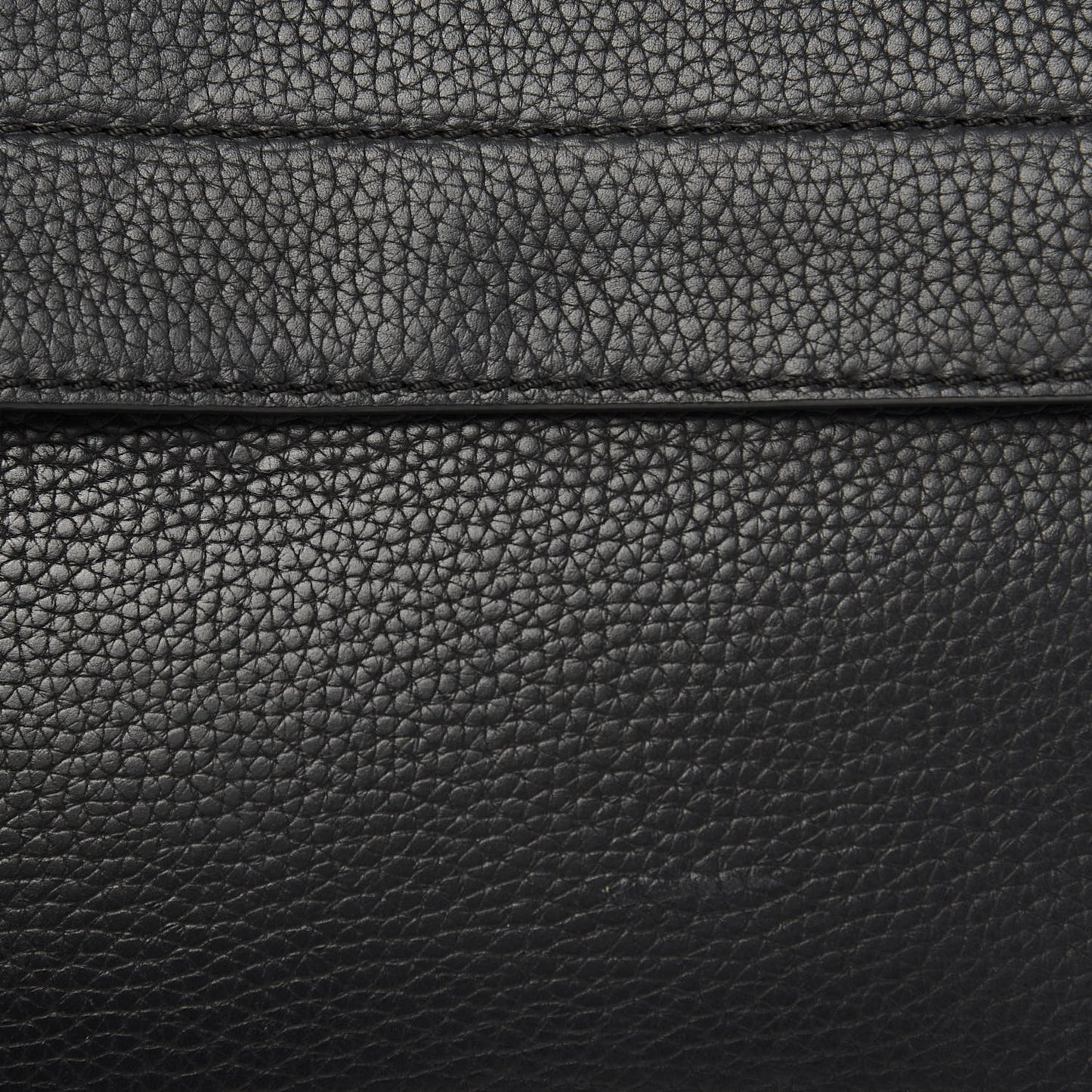 Grainy Calfskin Embossed Small Messenger Black