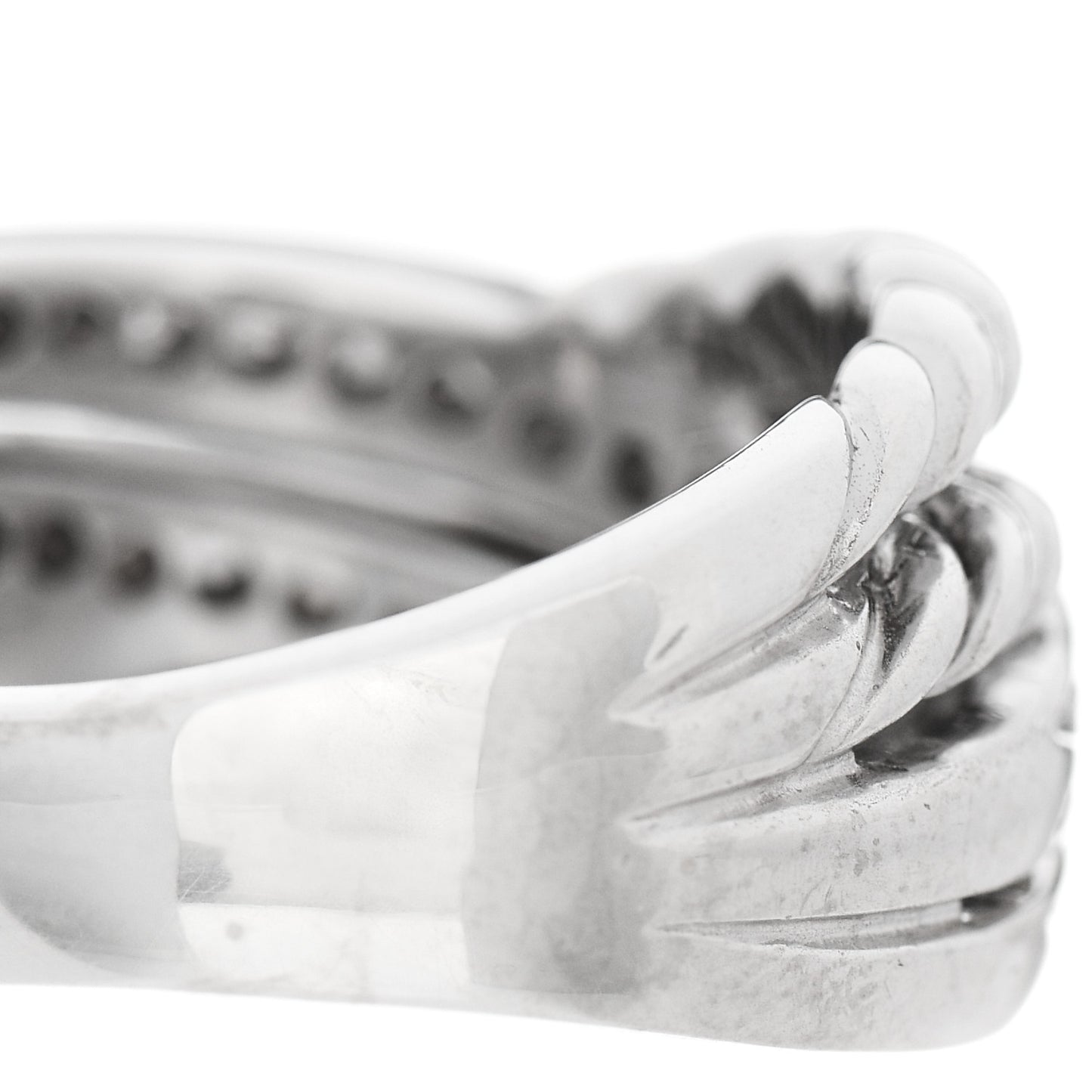 Sterling Silver Diamond 11mm Crossover Ring 54 7