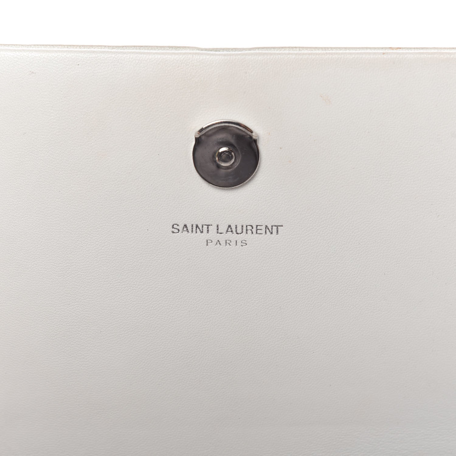 Saint Laurent Calfskin Crocodile Embossed Kate Monogram Tassel Chain Wallet Crema Soft 8 of 9