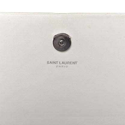 Saint Laurent Calfskin Crocodile Embossed Kate Monogram Tassel Chain Wallet Crema Soft 8 of 9