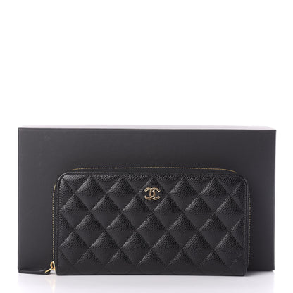 Chanel Caviar Quilted Large Gusset Zip Around Wallet Black 9 of 9