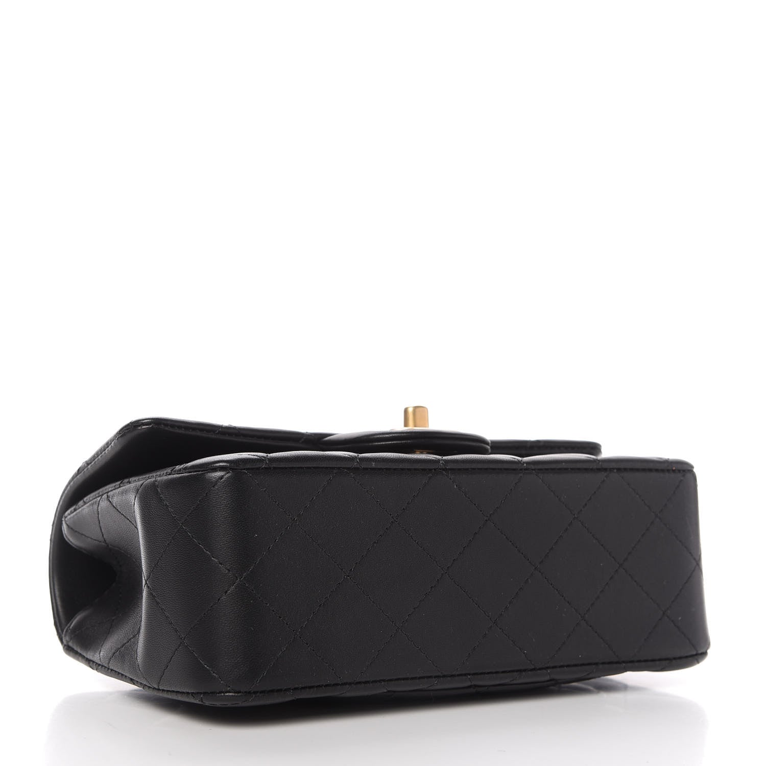 Chanel Lambskin Quilted Mini Top Handle Rectangular Flap Black 4 of 10