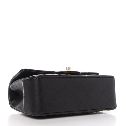 Chanel Lambskin Quilted Mini Top Handle Rectangular Flap Black 4 of 10