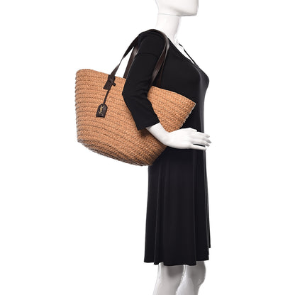 Saint Laurent Raffia Calfskin Medium Panier Tote 2 of 12