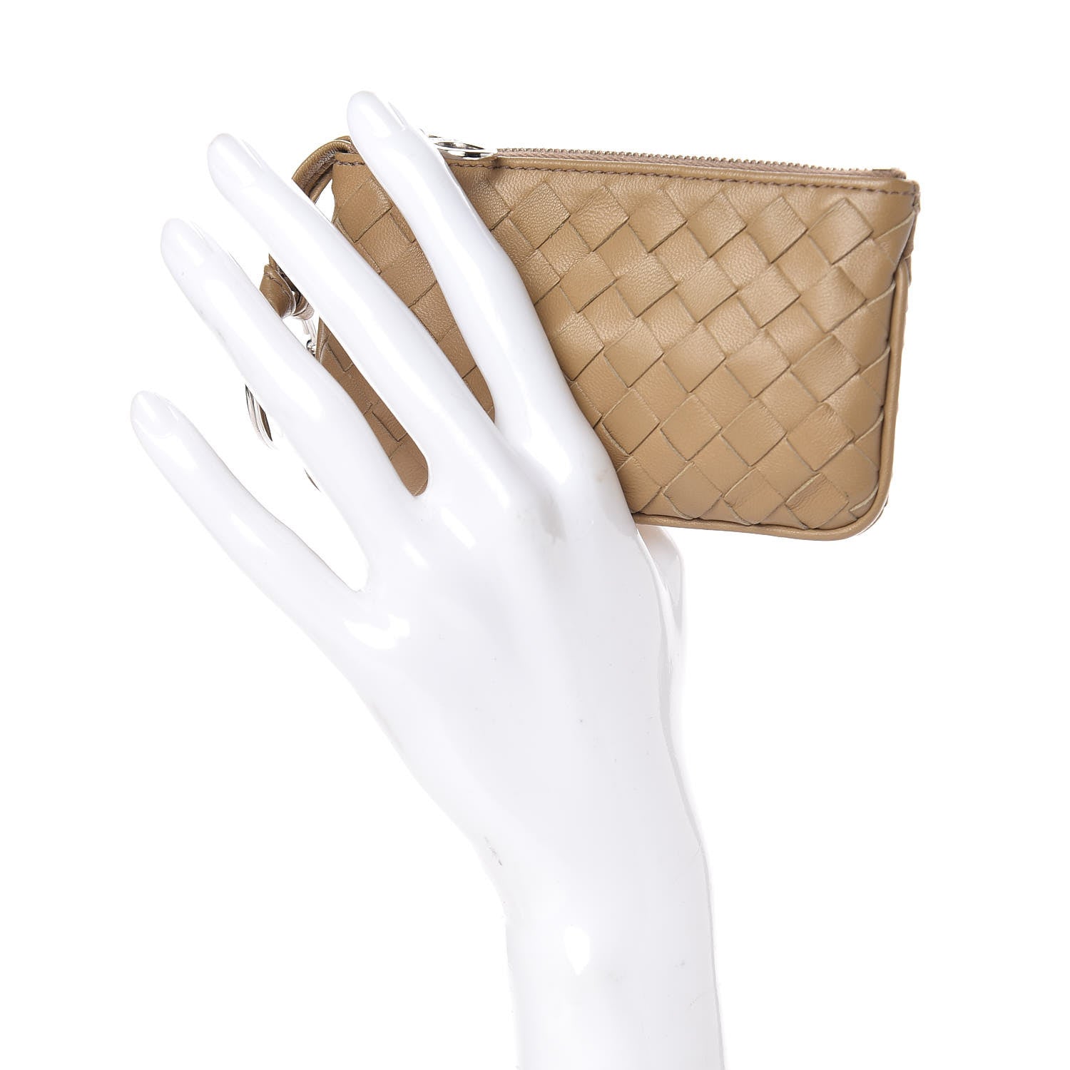 Bottega Veneta Nappa Intrecciato Key Holder Camel 2 of 8