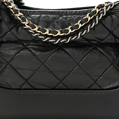 Chanel Aged Calfskin Quilted Small Gabrielle Hobo Black 8 of 11